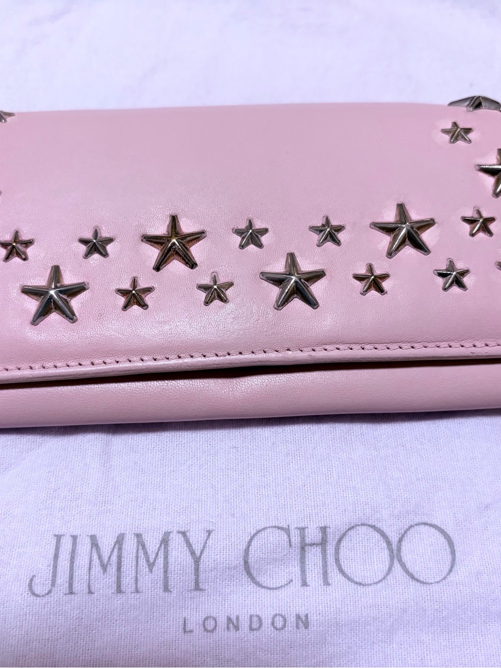 Jimmy Choo NINO Pink Star-Embellished Long Wallet